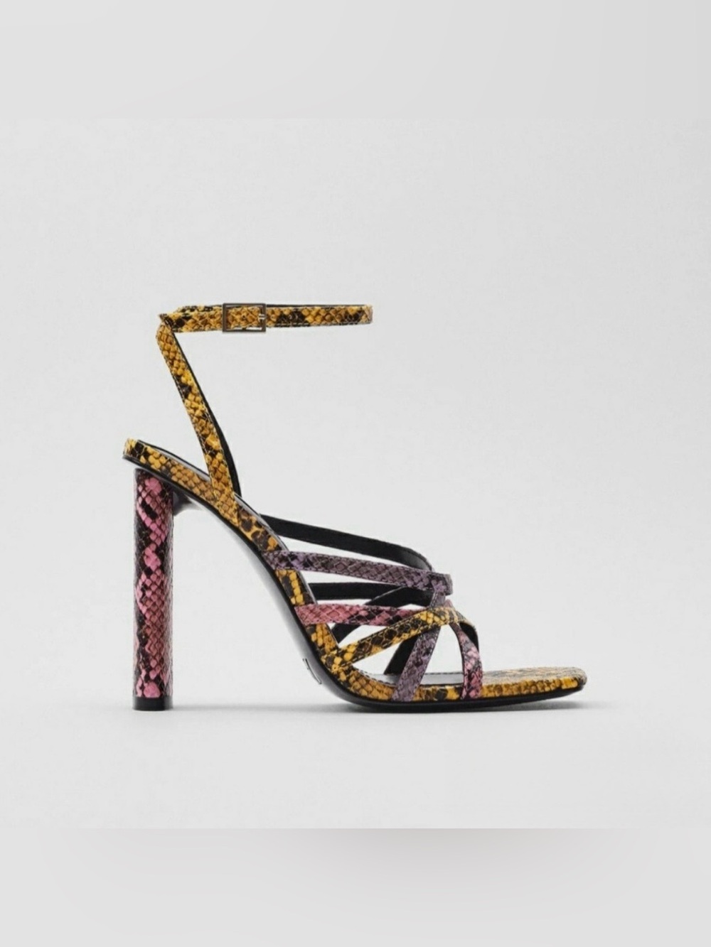 Zara Animal Print Multi-Strap High Heels